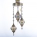 Authentic 3-Piece Ceiling Pendant Chandelier Mosaic Lamp Dome Set Helix